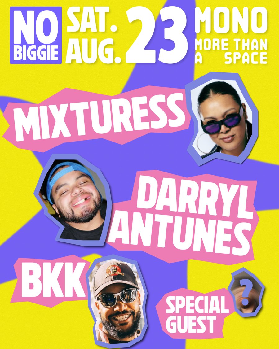 No Biggie flyer voor 23 augustus bij MONO